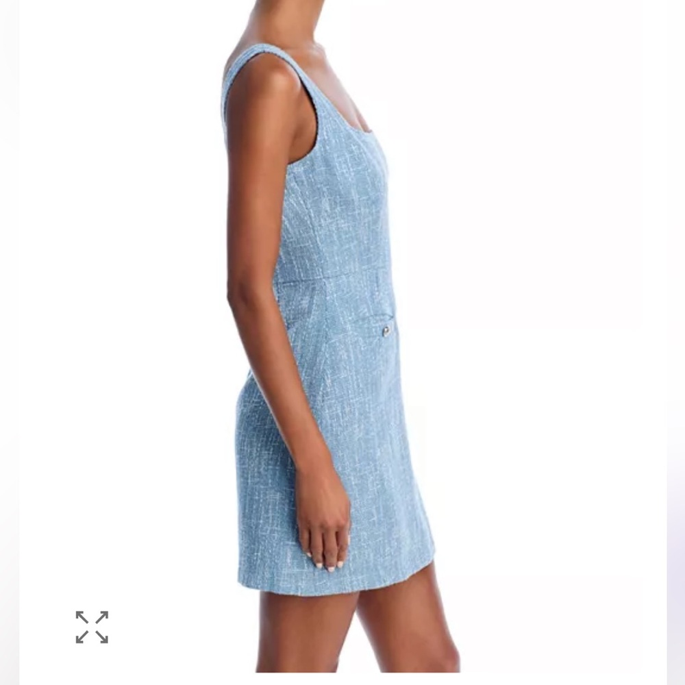 Aqua Light Blue Textured Mini Dress